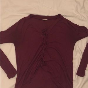 Aeropostale Rouched//Tie Up Blouse